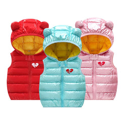 Children Warm Down Vest Autumn Baby Boys Girls Sleeveless Waistcoat Kids Outerwear Vests Children Hooded Jackets Shopping