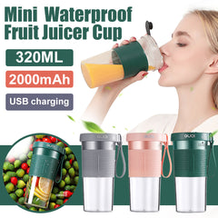 Mini USB Rechargeable Portable Blender Electric Fruit Juicer Kitchen Smoothie Maker Lightweight Sports Bottle Multifunction Blender Shopping