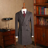 Image of Herringbone Woolen Slim Fit Men's Mid Length Double Breasted Coat Shopping