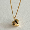 Image of 925 Loving Heart In Sterling Silver INS Three-dimensional Gold Ornament Simple Necklace Female Shopping