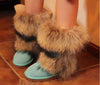 Image of Women's Winter Mid-calf Fox Fur Snow Boots Shopping