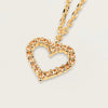 Image of Full Diamond Hollow Heart Pendant Necklace Shopping