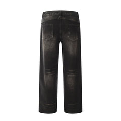 Retro Washing Gradient Worn Jeans Men