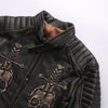 Image of Genuine Leather Jacket Men's Top Layer Cowhide Frayed Jacket Shopping