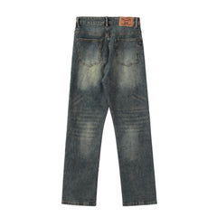 Contrast Color Washed Jeans For Men