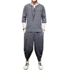 Image of Linen Men's T-shirt Suit Style Summer Retro Shopping