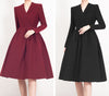 Image of Red V-neck Dress Women's Suit Collar Shopping