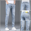 Image of Thin Men's Slim Fit Ripped Leisure Trousers Shopping