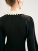 Image of Early Autumn Color Bump Lapel Slim Sweater Women's Single Breasted Long Sleeve Small Black Long Skirt Shopping