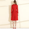 Image of Red Woolen Dress For Women In Autumn And Winter Shopping