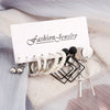 Image of Triangular Rhombus Ring Ear Studs Suit Shopping