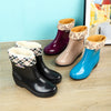 Image of Work Wear Waterproof Fleece-lined Stylish Rain Boots Women Shopping