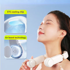 Portable Mini Neck Fan Portable Bladeless Fan USB Rechargeable Leafless Hanging Fans Air Cooler Cooling Wearable Neckband Fans Shopping