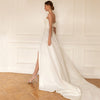 Image of New Short Front And Long Back Bodice Light Wedding Dress Shopping