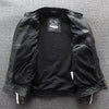 Image of Top Layer Cowhide Distressed Stand Collar Slim Fit Embroidered Motorcycle Suit Leather Jacket Jacket Shopping