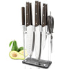 Image of Knife Block with Knife, 9-Piece Kitchen Knife Set Sharp with Acrylic Block Holder, Wooden Handle with Manual Sharpener, Peeling Scissors - Best Cutlery Set Gift Amazon Platform Banned Shopping