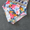 Image of Sexy Mesh One Piece Swimsuit High Cut Swimwear Women Floral Bathing Suit Patchwork Bikini Shopping