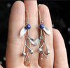 Image of Vintage Branches Vine Earrings European And American Simple Leaves Bluestone Beads Ear Hooks Shopping