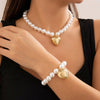 Image of Geometric Beads All-match Beaded Love Necklace And Bracelet Shopping