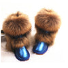 Image of Women's Winter Mid-calf Fox Fur Snow Boots Shopping