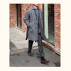 Image of Men's Herringbone Wool Slim Fit Mid Length Coat Shopping