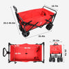 Image of Collapsible Heavy Duty Beach Wagon Cart Outdoor Folding Utility Camping Garden Beach Cart With Universal Wheels Adjustable Handle Shopping Shopping