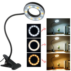 Clip On Desk Lamp LED Flexible Arm USB Dimmable Study Reading Table Night Light Shopping