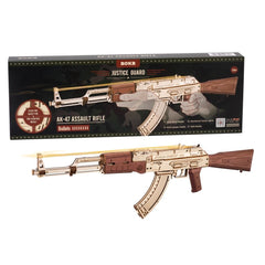 Rokr Automatic Rifle AK-47 Gift For Boys Wooden Puzzle Gun Double Firing Model Shopping