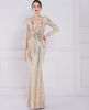 Image of New Banquet Elegant Long-sleeved Sequined Aura Queen Fishtail Dress Shopping