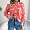 Image of Fashion Color Contrast XINGX Long Sleeve Pullover Sweater Shopping