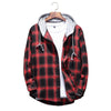 Image of Hooded Plaid Shirt Loose Plus Size Casual Coat Shopping