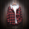 Image of Hooded Plaid Shirt Loose Plus Size Casual Coat Shopping