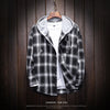 Image of Hooded Plaid Shirt Loose Plus Size Casual Coat Shopping