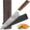 Image of Japanese Vanadium Steel Chef Knife, 7.8 INCH Sharp Kitchen Knives With Laser Pattern And Rosewood Handle Shopping