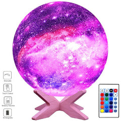 3D Printing Galaxy Lamp Moonlight USB LED Night Lunar Light Touch Color Changing Moon Lamp Shopping