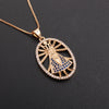 Image of Fashionable Golden Hollow Copper-plated Gold Inlaid Zircon Lace Pendant Religious Necklace Ornament Accessories Shopping