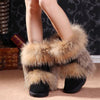 Image of Women's Winter Mid-calf Fox Fur Snow Boots Shopping