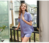 Image of Silk Pajamas Women's Short-sleeved Shorts Two-piece Set Silk Pajamas Shopping