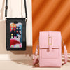 Image of Crossbody Touch Screen Cell Phone Bag Solid Color Portable Card Holder Shopping