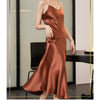 Image of All Match Thin Satin Acetate Dress Shopping