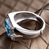 Image of S925 Silver Inlaid Zircon Men's Ring Shopping