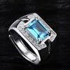 Image of S925 Silver Inlaid Zircon Men's Ring Shopping