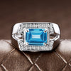 Image of S925 Silver Inlaid Zircon Men's Ring Shopping