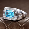 Image of S925 Silver Inlaid Zircon Men's Ring Shopping