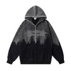 Image of Inkjet Gradient Letter Hooded Jacket Men Shopping