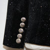 Image of Gypsophila Sequin Silver Buckle Waist Velvet Jacket Shopping