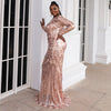 Image of Women's Plus Size Mopping Evening Dress Round-neck Long Sequined Skirt Shopping