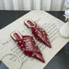 Image of Rivet Metal Buckle Cross Strap Square Heel Slippers All-match Closed Toe Half Shopping