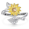 Image of Gold And Silver Two-tone Sunflower Flower Ring Shopping