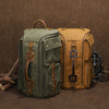 Image of Men's Outdoor Leisure Waterproof Large Capacity Canvas Vintage Backpack Shopping